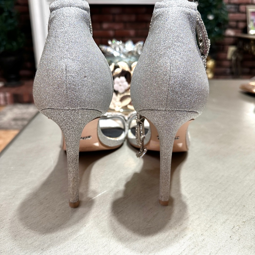 Beautiful Silver Rhinestone Strap Sandals - Picture 3 of 4